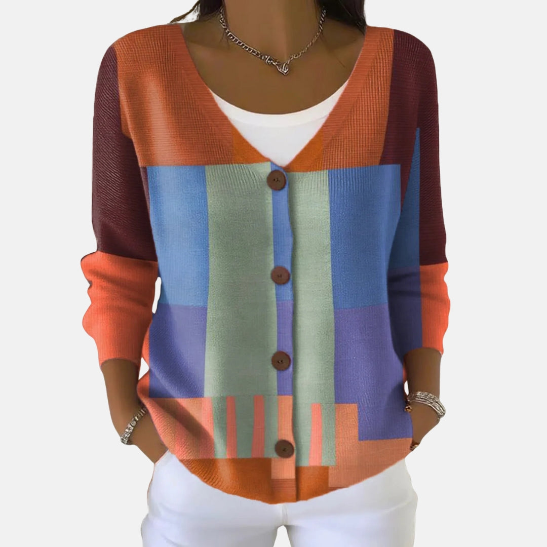 Irene | Patterned Button Cardigan