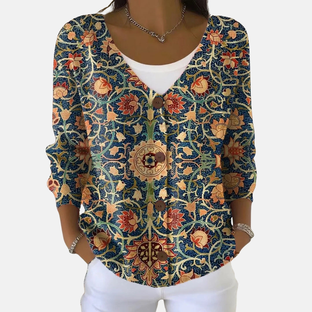 Bethany | Patterned Button Cardigan
