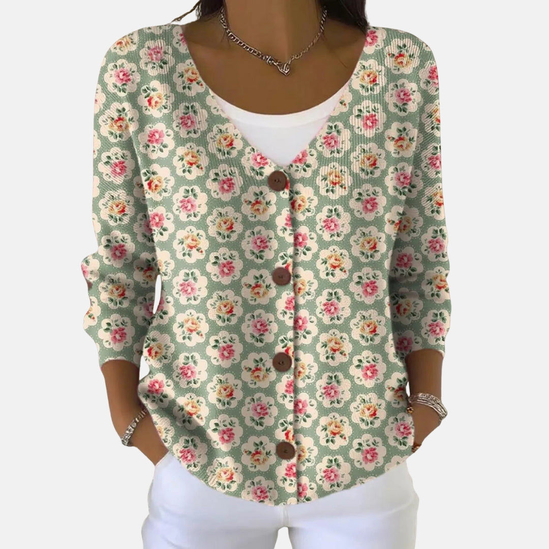Florence | Patterned Button Cardigan