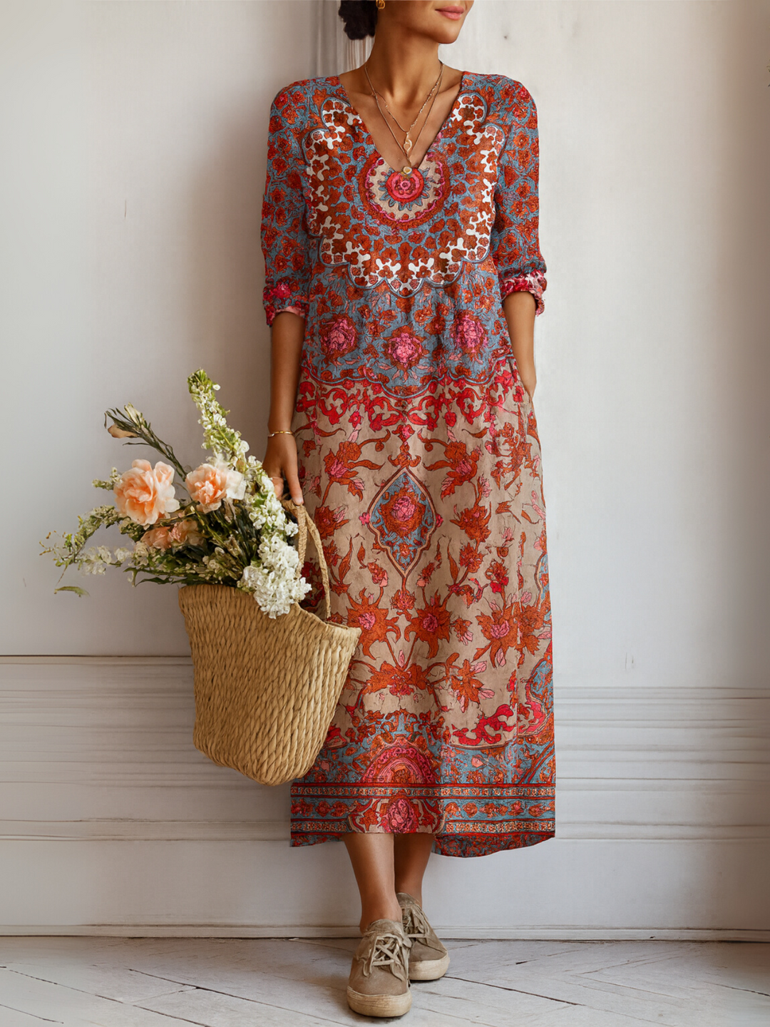 Victoria | Printed Midi Dress