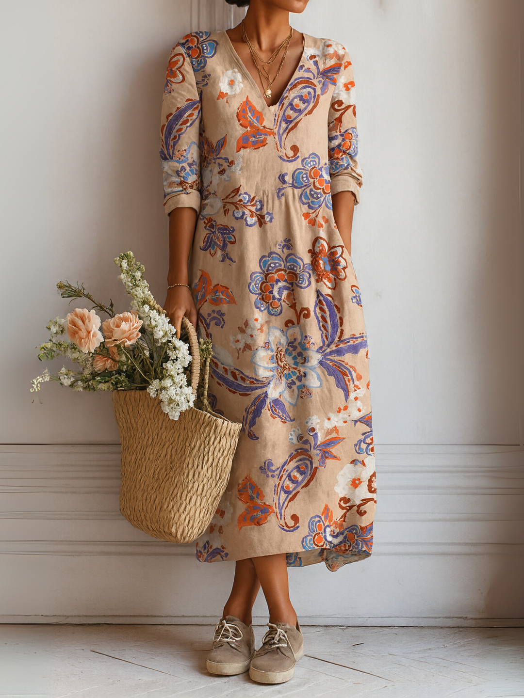 Elsa | Printed Midi Dress