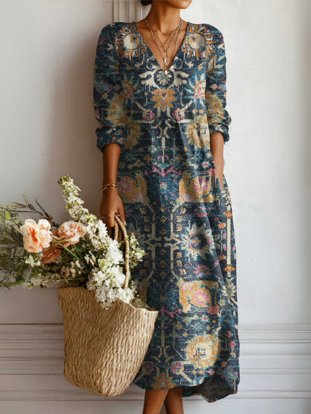 Lena | Printed Midi Dress