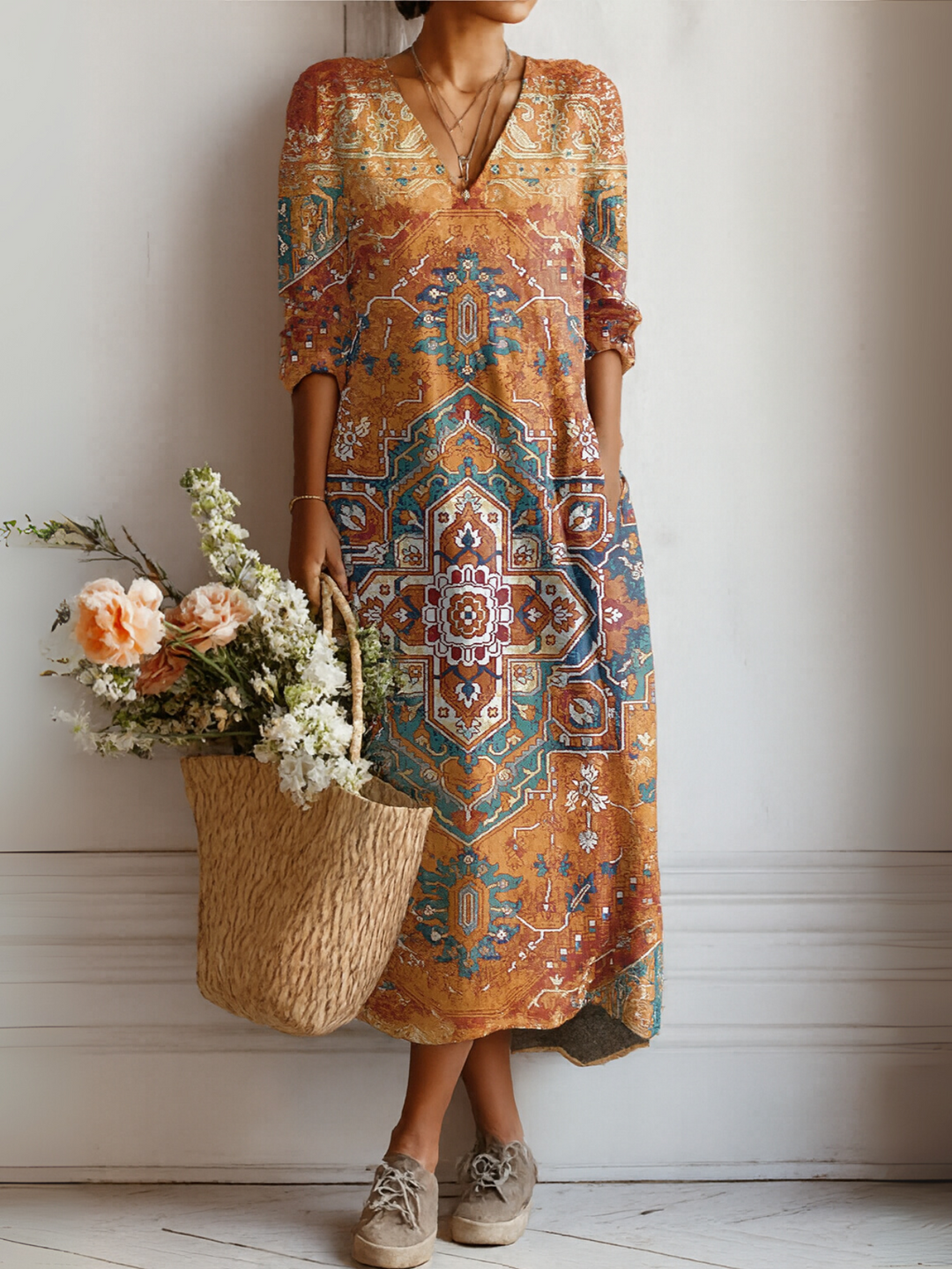 Stella | Printed Midi Dress