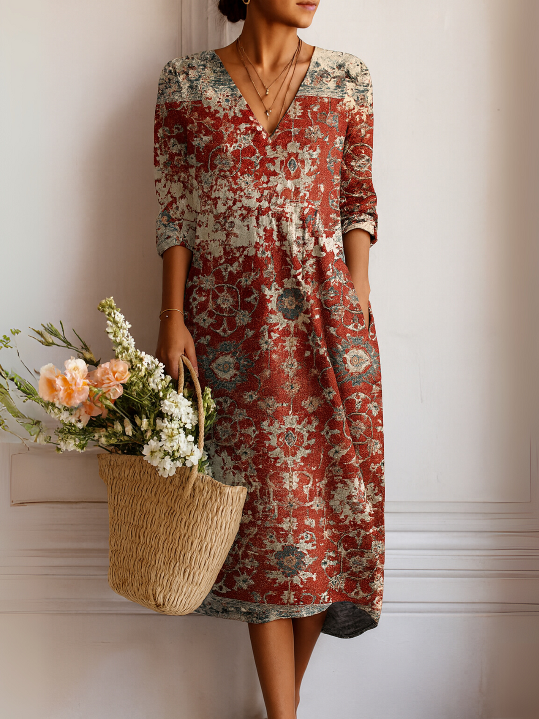 Clara | Printed Midi Dress