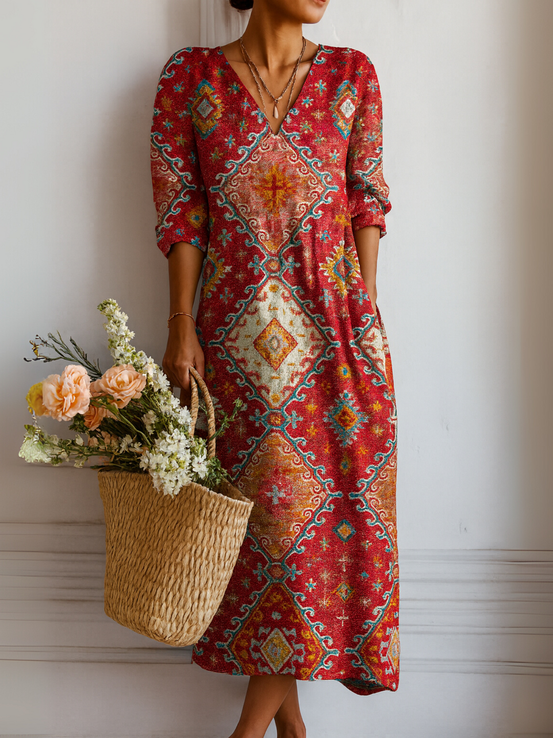 Lea | Printed Midi Dress
