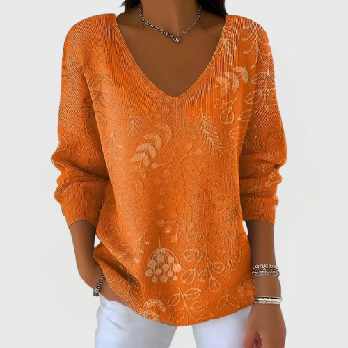 Rica | Patterned V-Neck Top