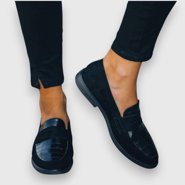 Ellen | Croc-Effect Loafers