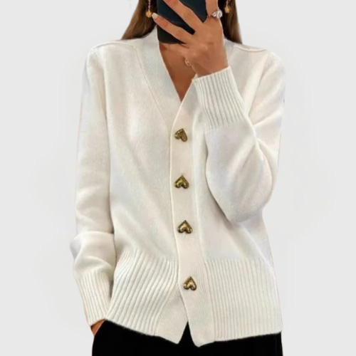 Daniela | Heart Button Cardigan