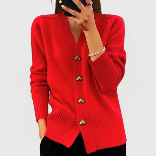 Daniela | Heart Button Cardigan