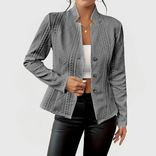 Teresa | Textured Button Blazer