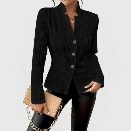 Teresa | Textured Button Blazer