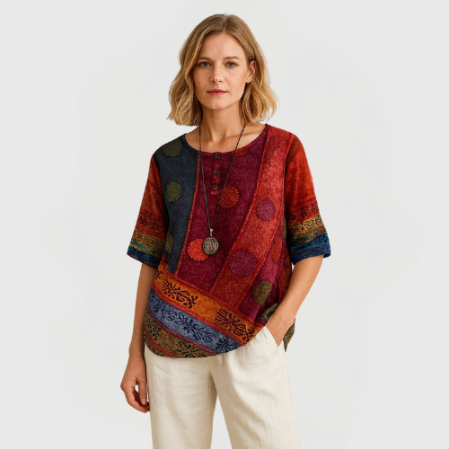 Amber | Boho Print Top