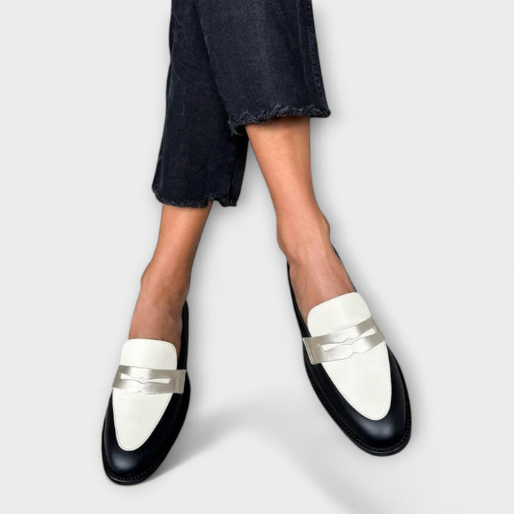 Lindsey | Metallic Accent Loafers