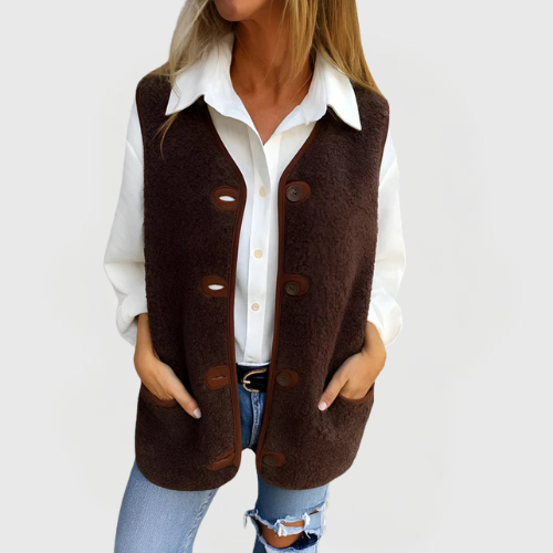 Rachel | Button Front Cozy Vest