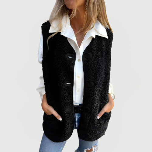 Rachel | Button Front Cozy Vest