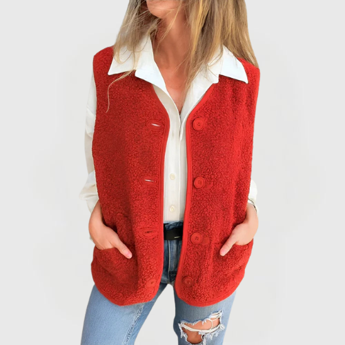 Rachel | Button Front Cozy Vest